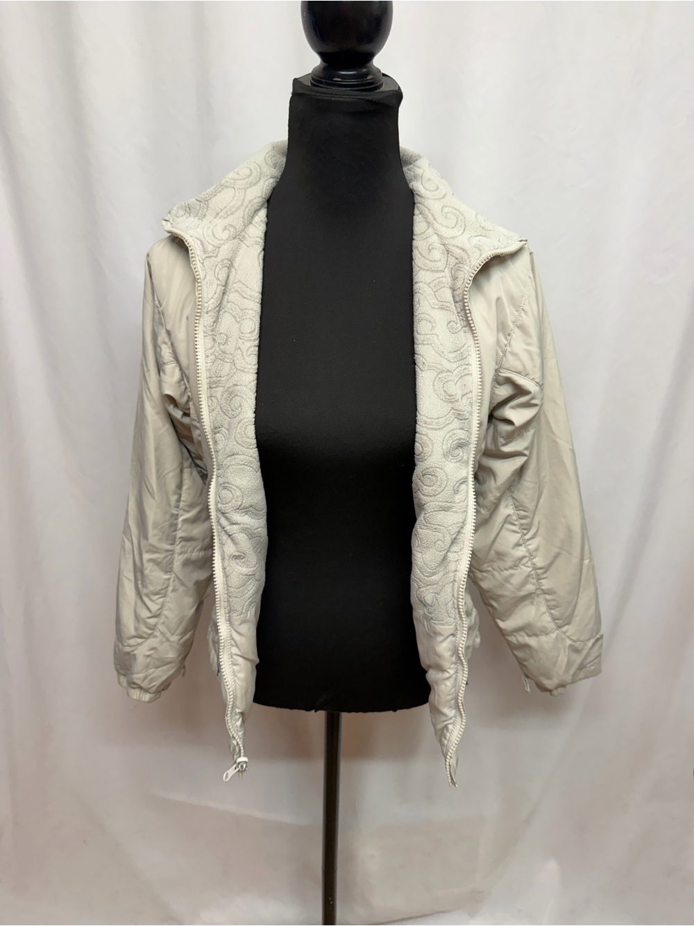 Columbia Women’s Small Ivory Fleece Lined Interchange Zip Jacket Coat Core - Picture 7 of 10